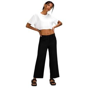 Lululemon City Sleek 5 Pocket Wide-Leg High Rise 7/8 Length Trouser Pant $128